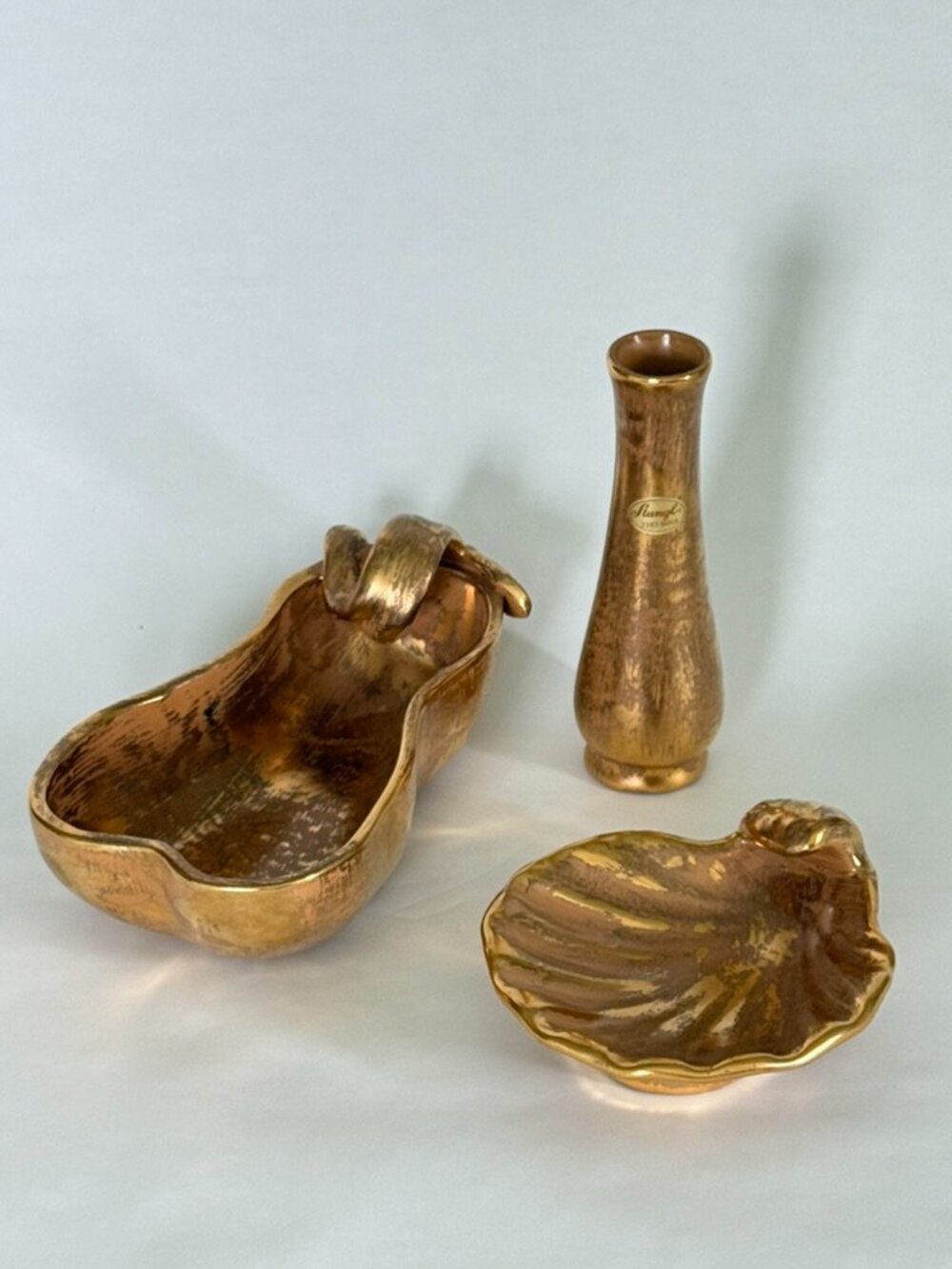 SET of 3 VINTAGE STANGL "Granada Gold" Modern Organic Art Pottery